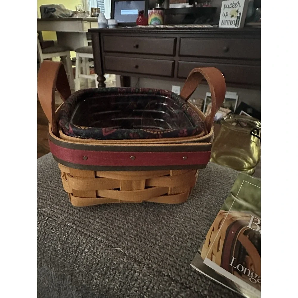 Longaberger American Craft Traditions Basket Lining and Plastic Protector Set‎